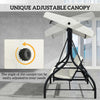 Convertible Patio Swing Bed with Canopy and Cushions, 3 Seater Porch Swing for Outdoor, Backyard, Garden