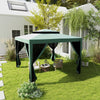 10' x 10' Outdoor Canopy Tent Party Tent with Mesh Netting and Double Tier Roof for Backyard, Garden, Patio, Green