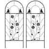 2 Pack Outdoor Metal Garden Trellis, Birds and Leaves Grid Panels for Roses, Vine Flower, Cucumber, Clematis, 39