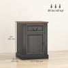 Side Table Set of 2, End Tables with Drawer and Cabinet, Nightstands for Small Spaces, Living Room, White