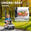 Qaba Licensed Mercedes-Benz Push Car for Toddlers, 2-in-1 Sliding Walking Car with Push Handle, Horn, Guardrail, White