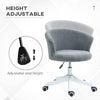 Armless Office Chair, Fluffy Computer Desk Chair with Adjustable Height, Swivel Wheels, Mid Back, Grey