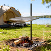 Swivel Campfire Grill, 360° Adjustable Heavy Duty Chrome-Plated Steel Campfire Cooking Grate, Silver