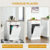 Kitchen Tilt Out Trash Bin Cabinet, Free Standing Recycling Cabinet, Trash Can Holder with Drawer, White
