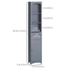 Bathroom Storage Cabinet, Tall Linen Tower with 3-Tier Shelves and Drawer and Door, Grey