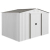 9.1'x6.4'x6.3' Garden Storage Shed w/ Foundation Kit Metal Tool Storage House w/ Double Doors, Silver