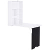 Wall Mounted Table Fold Out Convertible Desk, Multi-Functional Space Saving Computer Desk with Writing Floating Board for Students, White and Black