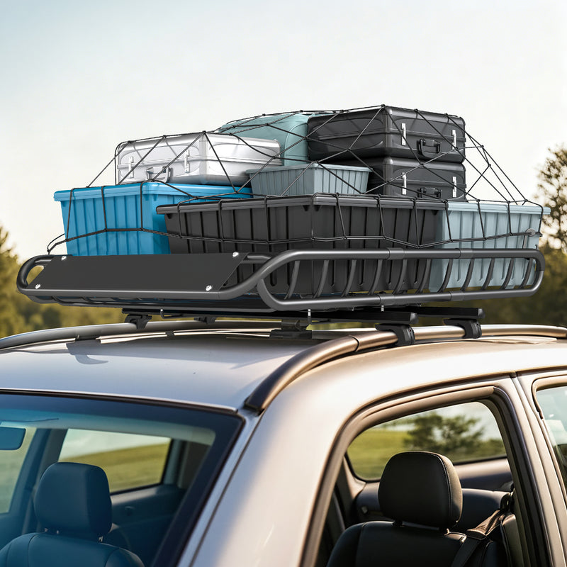 Soozier Roof Rack Cargo Carrier Basket, 330LBS Heavy Duty Roof Basket, 46