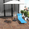 Outdoor Lounge Chair, Portable Adjustable Reclining Seat Folding Chaise Lounge Patio Camping Beach Tanning Chair Bed with Pillow, Blue