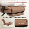 Reclining Office Chair, Executive Desk Chair with Pet-Friendly Fabric, Headrest, Footrest, Swivel Wheels, Brown