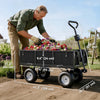 Steel Garden Cart, Utility Wagon Cart with Removable Liner, Quick-Release Sides, 10
