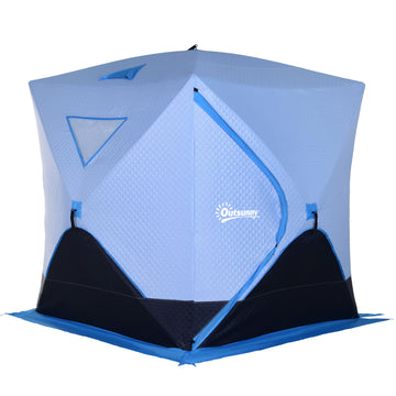 4-Person Pop-up Ice Fishing Tent, Insulated Ice Fishing Shelter with Ventilation Windows, Double Doors and Carry Bag, for Low-Temp -22℉