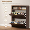 Shoe Cabinet with 2 Flip Drawers Narrow Shoe Storage Cabinet with Top Shelf for Entryway Hallway Coffee