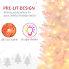 6' Prelit Christmas Trees, Pencil Artificial Christmas Tree with Colourful Surface Tips, Colourful LED Lights, White