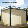 10' x 10' Outdoor Gazebo, Retractable Pergola Canopy with Curtains, UPF30+ Free Standing Metal Pergola Kit