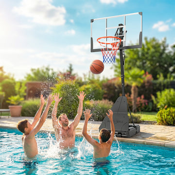 Soozier Portable Basketball Hoop Height Adjustable 8-10 Ft with 47