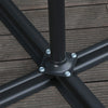 9.7ft Offset Patio UmbrellaCantilever Parasol with Crank Handle, 8 Ribs and Cross Base for Outdoor, Sun Shade, Black