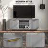 TV Stand with Storage for 55 Inch TV, Modern TV Cabinet with 2 Open Shelves and 2 Cabinets for Living Room, Grey