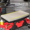Rolling Garage Stool with Wheels, 300 LBS Capacity Padded Mechanic Stool with Tool Trays Storage, Grey