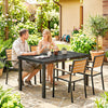 Aluminum Outdoor Dining Table for 6, Patio Rectangular Table, 47.2