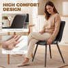 Dining Chairs Set of 4, Faux Leather Upholstered Kitchen Chairs with Metal Legs for Dining Room, Living Room, Black