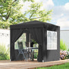 6.6'x6.6' Pop Up Canopy Tent with Sidewalls, Instant Sun Shelter Camping Gazebo with Carry Bag, Black
