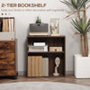 Wood Small Bookshelf 2 Tier Storage Rack Chest Unit Home Office Furniture Walnut
