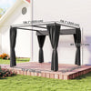 10' x 10' Retractable Pergola Canopy with Sidewalls, Metal Outdoor Gazebo Sun Shade Shelter, Dark Grey