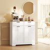 13 Gallon Tilt Out Garbage Cabinet, Kitchen Island with Trash Cabinet, 2 Drawers, Door Racks, Adjustable Shelves