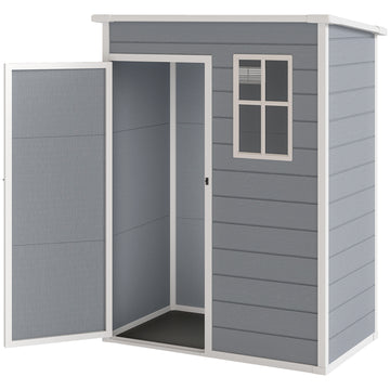 5 x 3FT Garden Shed with Floor, Outdoor Storage Shed with Lockable Door, Window and Vent for Backyard, Patio