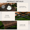 Patio Wicker End Table, Outdoor PE Rattan Side Table, with Plastic Board Under the Full Woven Table Top for Patio, Garden, Balcony, Mixed Brown