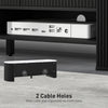TV Stand, Modern TV Table with Marble-Effect Top, 3 Drawers and 2 Open Shelves for 32-65 Inch Television, Black