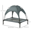 Elevated Dog Bed with Canopy, Portable Raised Dog Cot for M Sized Dogs, Indoor & Outdoor, 30