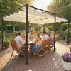 19' x 10' Pergola with Retractable Canopy, Patio Pergola with Sun Shade Shelter, UV50+, for Patio, Garden