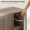 Buffet Cabinet with Storage Modern Fluted Sideboard with Adjustable Shelves Wood Legs for Dining Room Living Room Oak