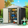 6.5' x 4' Outdoor Storage Shed, Metal Garden Shed with Lockable Double Doors, 4 Vents