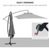 3(m) patio offset umbrella, with Cross Base - Dark Grey