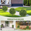 2 Pack 1.3ft Artificial Ball Eucalyptus Topiary with Ground Stake, UV Resistant Faux Greenery for Indoor Outdoor