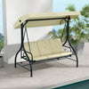 Convertible Patio Swing Bed with Canopy and Cushions, 3 Seater Porch Swing for Outdoor, Backyard, Garden