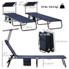 2 Piece Folding Outdoor Chaise Lounges, Pool, Sun, Tanning Chairs with Reclining Back, Sunshade for Beach, Patio, Blue