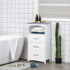 Small Bathroom Storage Cabinet, Floor Cabinet with 3 Drawers and Open Component, Narrow Bathroom Cabinet, White