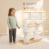 Qaba Rocking Horse, 2 in 1 Ride on Horse with Removable Fence, No-Tip Design, Gift for Toddlers 1.5-3 Years, White