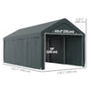 Carport, 10 x 20 ft Portable Garage with 2 Roll-Up Doors and Removable Sidewalls for Car, Truck, Boat