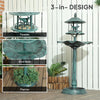 3-in-1 Garden Bird Bath Bowl Pedastal with Bird Feeder, Large Water Basin, & Underneath Flower Planter, Gold