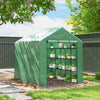8' x 6' x 7' Portable Walk-In Greenhouse Hot House with 18 Shelves,  Water/UV Resistant Weather Cover, & Roll Up Door