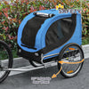 Dog Bike, Trailer Foldable Pet Cart, Bicycle Wagon, Cargo Carrier Attachment for Travelling w/ Safety Anchor, Blue