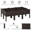 6-piece Raised Garden Bed PP Raised Flower Bed Plant Stand Stackable Vegetable Herb Grow Box