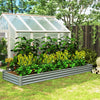 12 x 4 x 1ft Galvanized Raised Garden Bed, Reinforced Outdoor Planter Box with Open Bottom, Silver