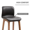 Modern Bar Stools Set of 2, Counter Height Bar Chair with PU Leather Wooden Frame Padding Seats for Dining Room Home Bar, Dark Brown