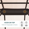 10' x 12' Hardtop Gazebo Canopy with Polycarbonate Roof, Aluminum Frame, Netting, Curtains and Ceiling Hook, Brown
